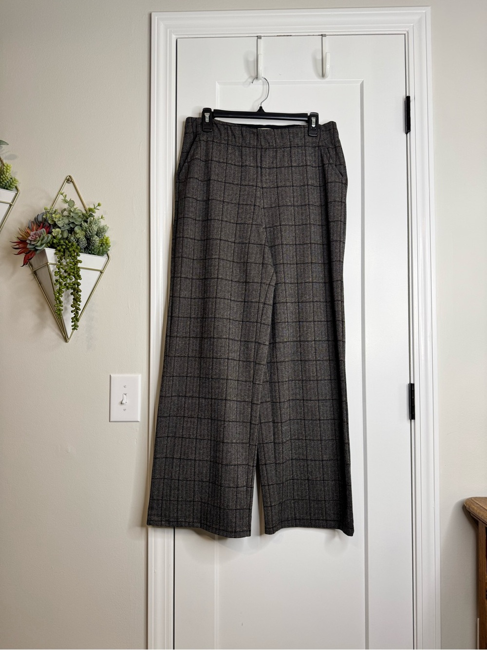 Max Studio Herringbone Plaid Pants